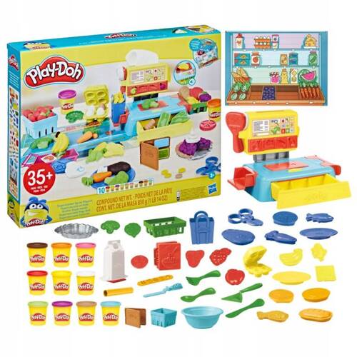 Play-Doh Ciastolina Zestaw Duży Supermarket z dźwiękiem Hasbro F3621