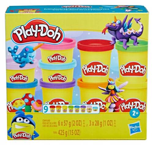 Play-Doh Ciastolina Zestaw Tubek 9 kolorów Hasbro F7965