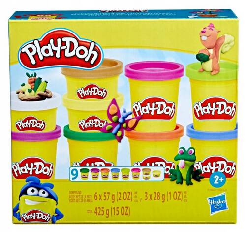 Play-Doh Ciastolina Zestaw Tubek 9 kolorów Hasbro F7966