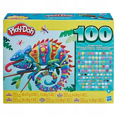 Play-Doh Ciastolina Zestaw WOW 100 Tub brokat metalik konfetti Hasbro F4636