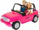 Barbie Zestaw Różowy Jeep Plażowy Lalka Barbie i Ken CJD12